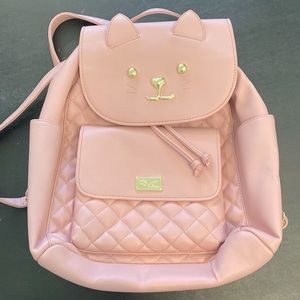 Betsey Johnson pink cat backpack